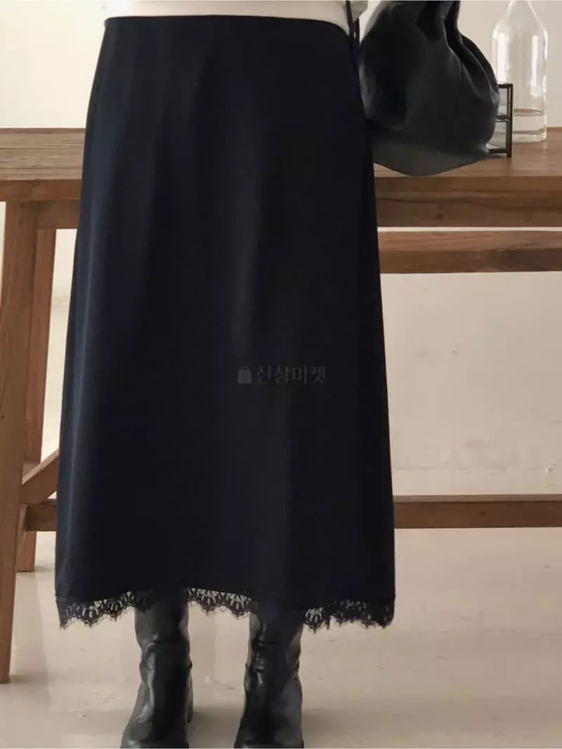 A Want - Korean Women Fashion - #momslook - Shatin Lace Skirt - 4