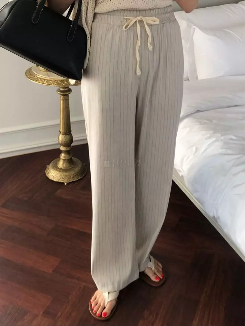 A Want - Korean Women Fashion - #pursuepretty - Linen Stripes Pants - 6