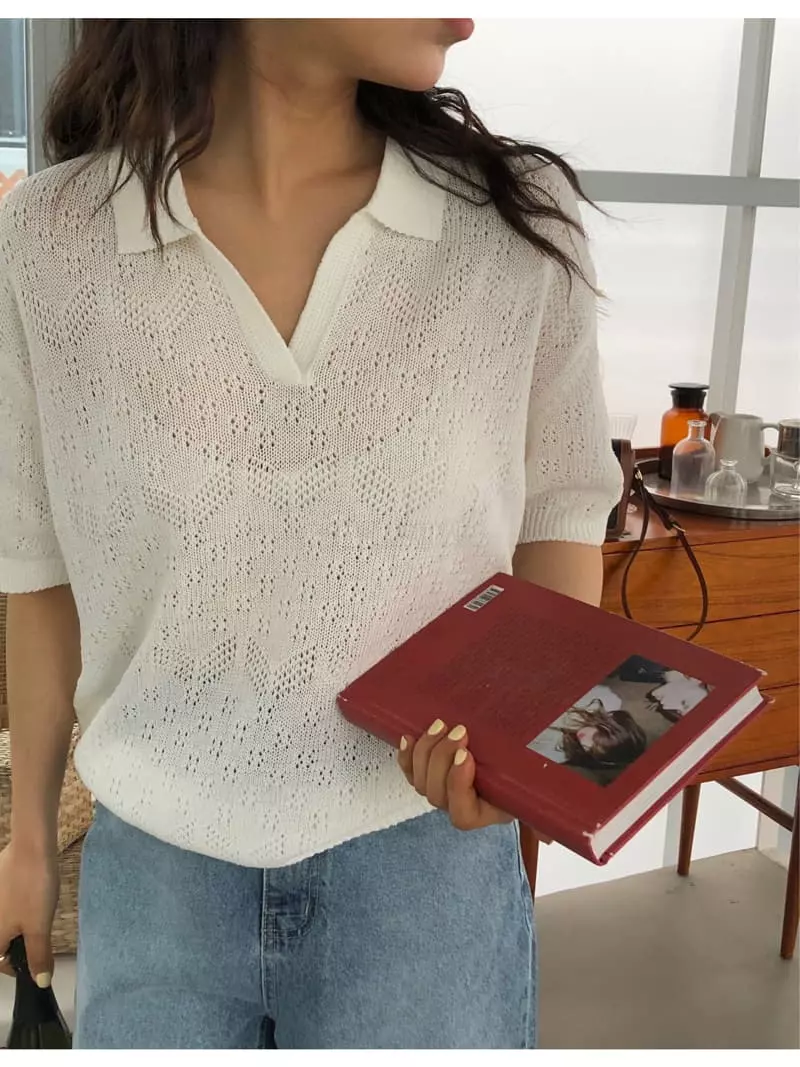 A Want - Korean Women Fashion - #vintageinspired - Wiv Knit Tee - 10