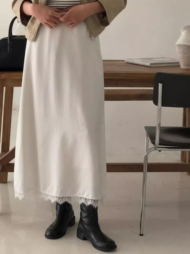 A Want - Korean Women Fashion - #vintageinspired - Shatin Lace Skirt - 6