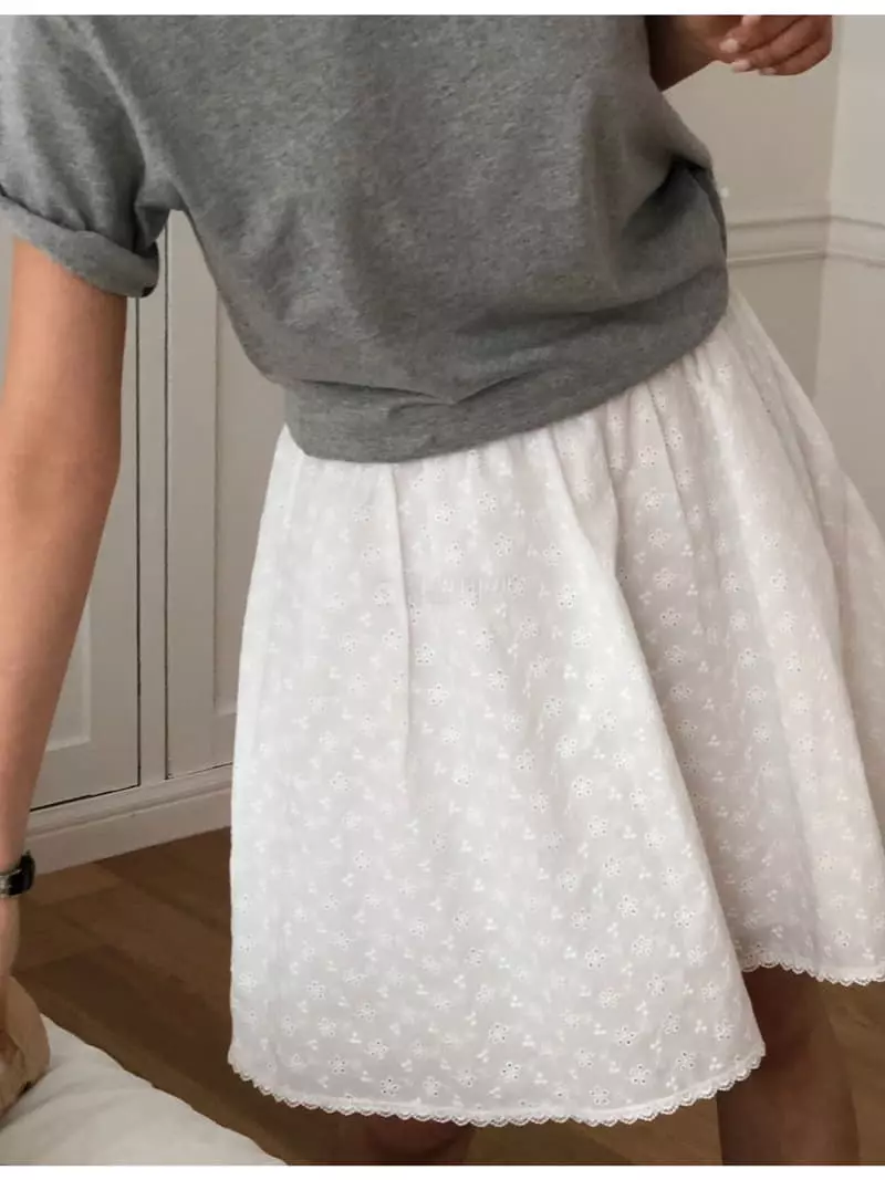 A Want - Korean Women Fashion - #womensfashion - Puching Lace Skirt - 6