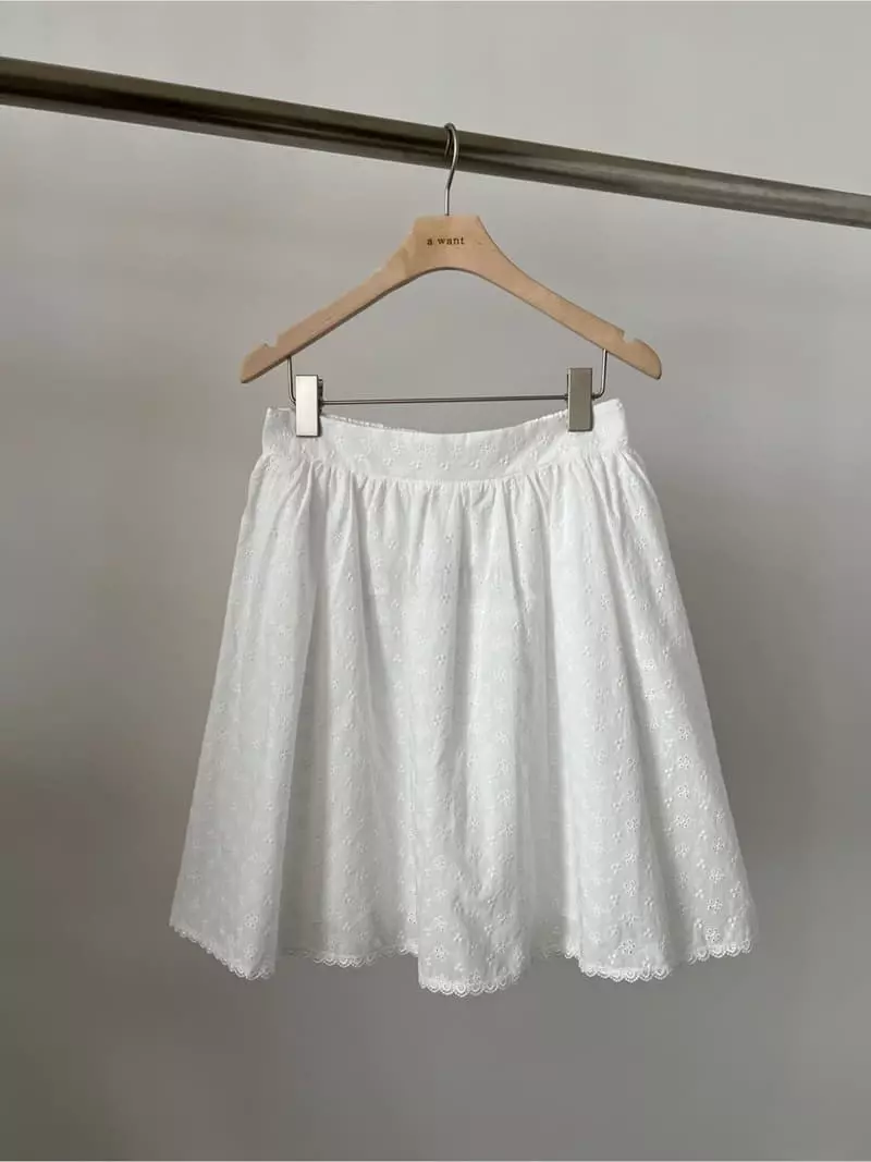 A Want - Korean Women Fashion - #womensfashion - Puching Lace Skirt - 8