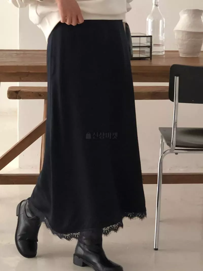 A Want - Korean Women Fashion - #womensfashion - Shatin Lace Skirt - 5