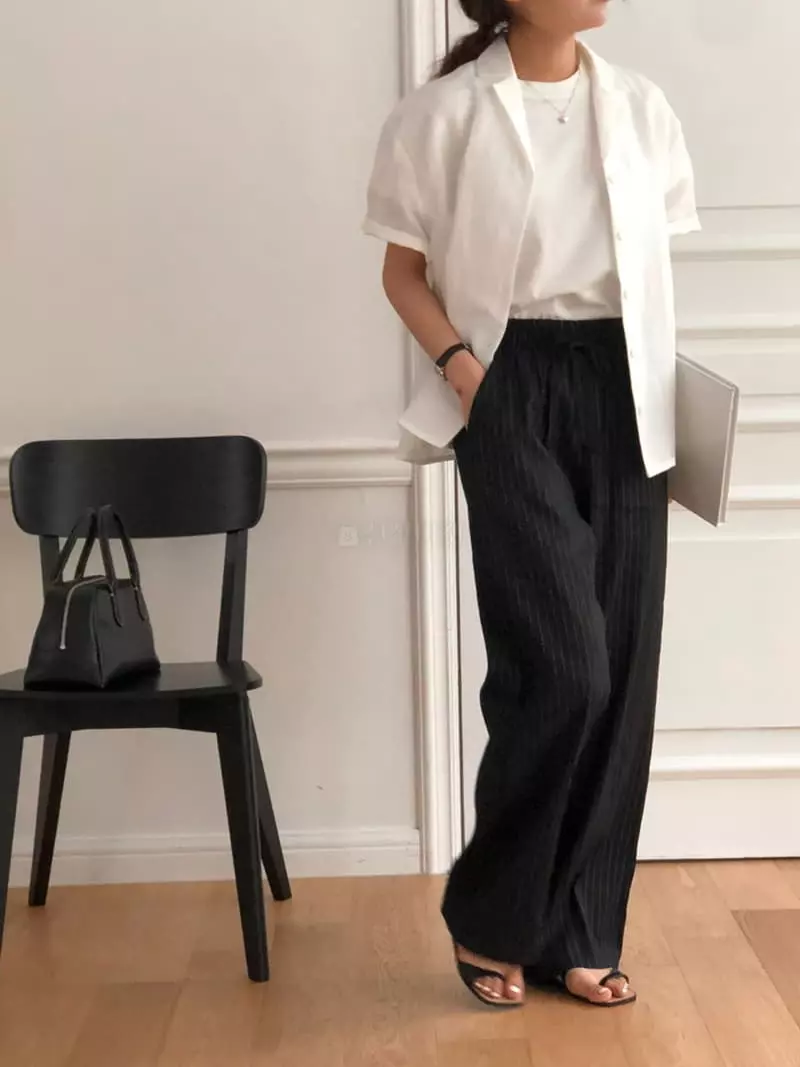 A Want - Korean Women Fashion - #womensfashion - Linen Stripes Pants - 3