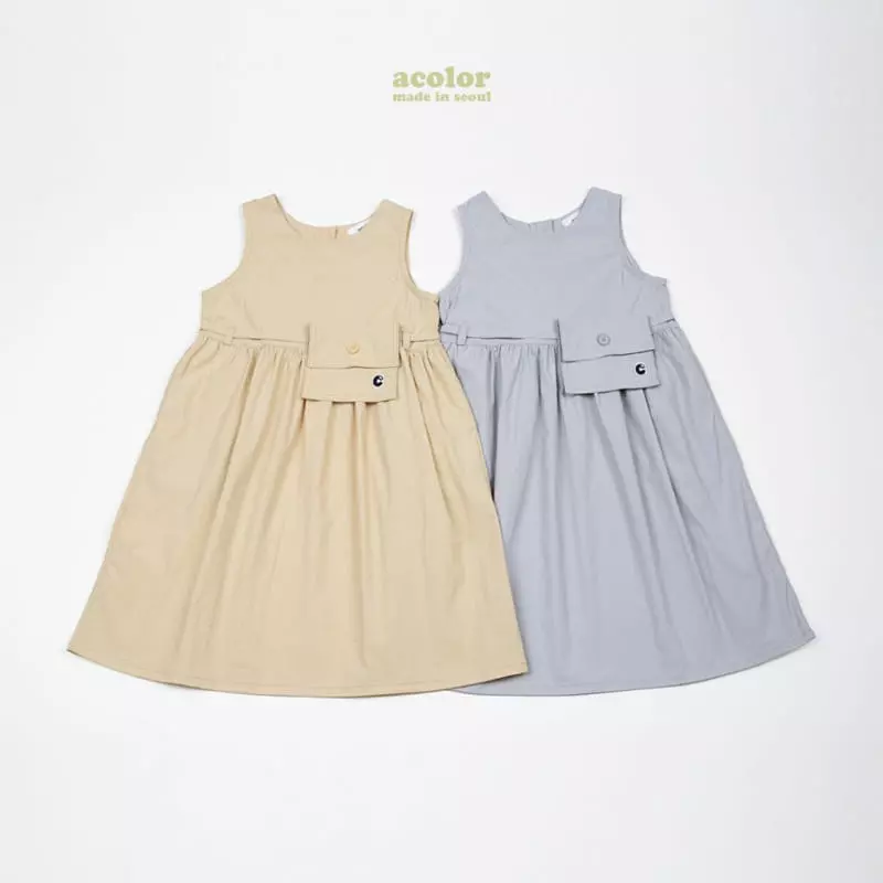 Acolor - Korean Children Fashion - #childrensboutique - Mellow Pocket One-piece - 2