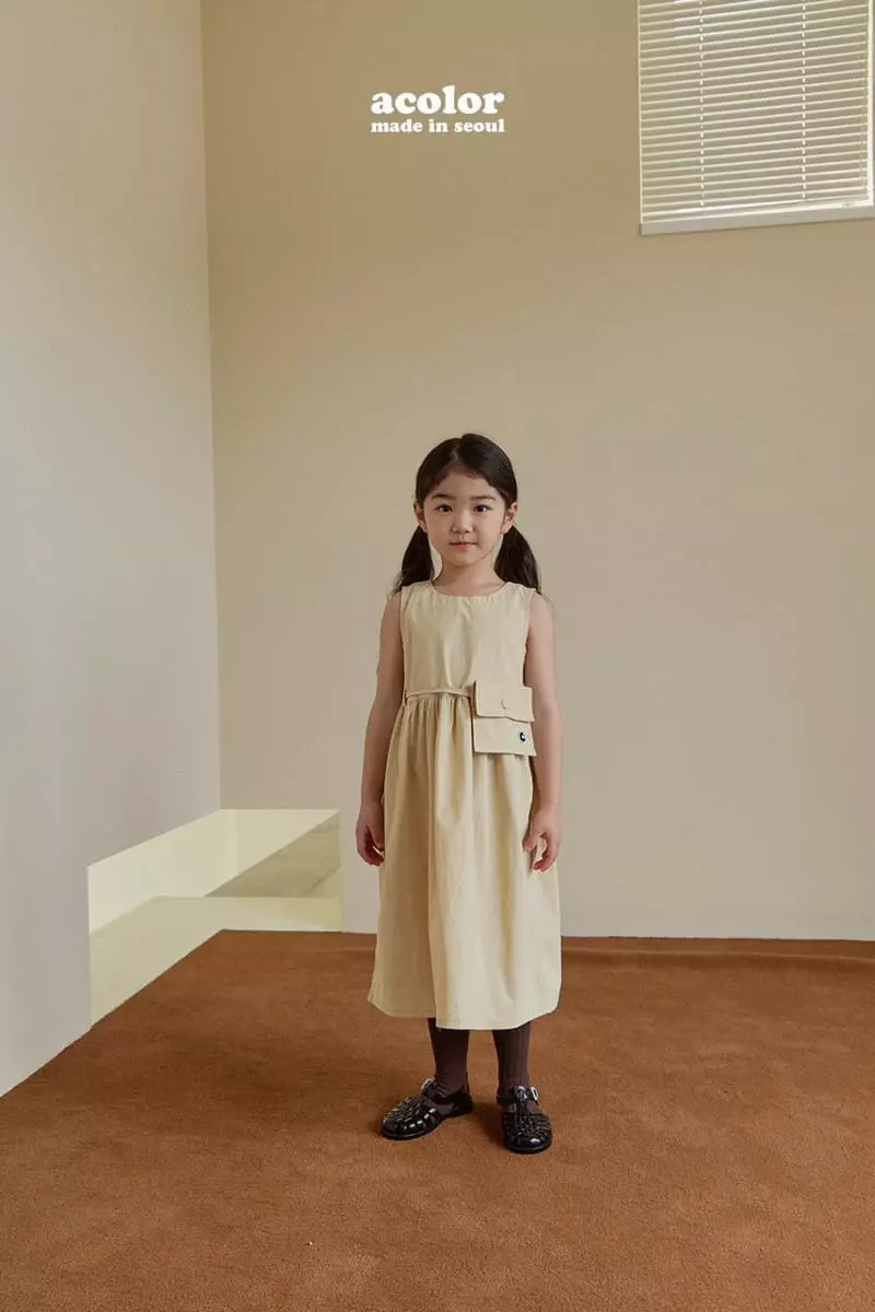 Acolor - Korean Children Fashion - #designkidswear - Mellow Pocket One-piece - 3