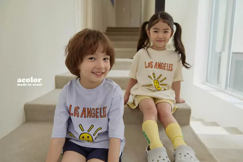 Acolor - Korean Children Fashion - #kidsshorts - Sunshine Tee - 10