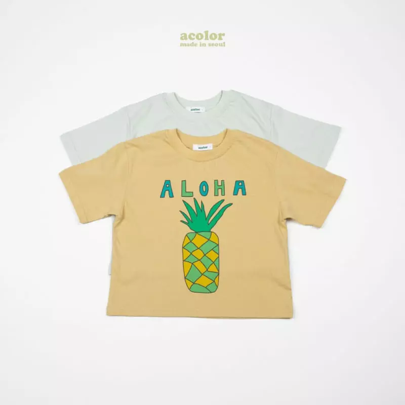Acolor - Korean Children Fashion - #kidsstore - Pineapple Tee - 12