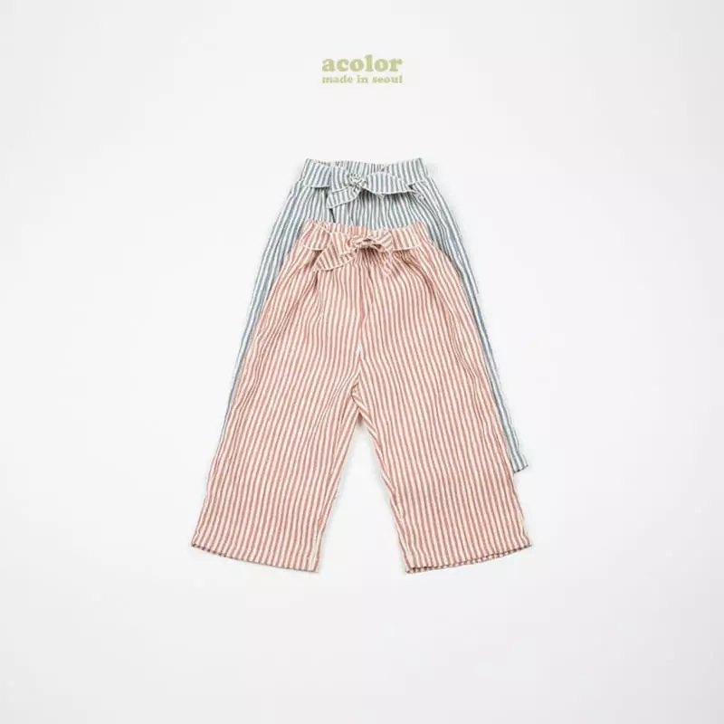 Acolor - Korean Children Fashion - #todddlerfashion - Stripes Pants - 12