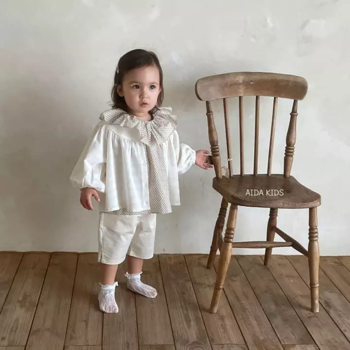 Aida - Korean Children Fashion - #childofig - Frill Cap Blouse - 6