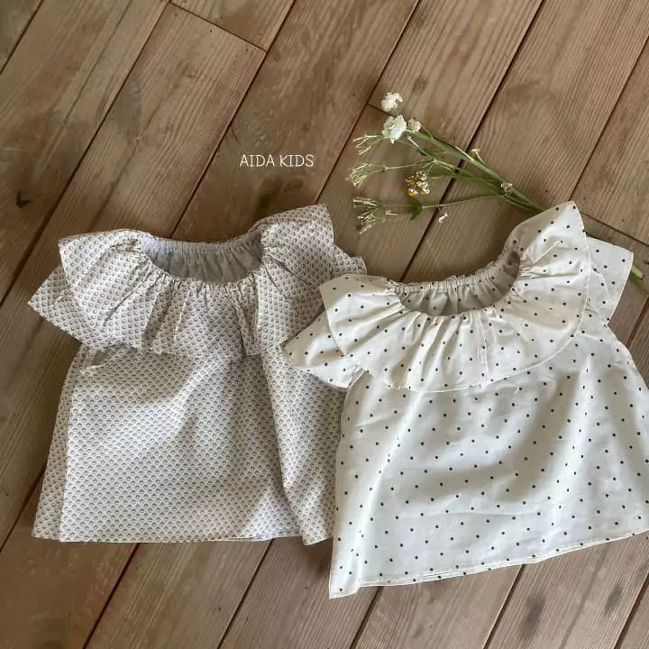 Aida - Korean Children Fashion - #designkidswear - Frill Cap Blouse - 8