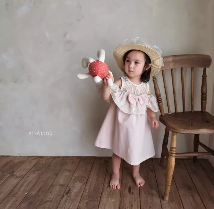 Aida - Korean Children Fashion - #prettylittlegirls - Rose Off SHOulder One-piece