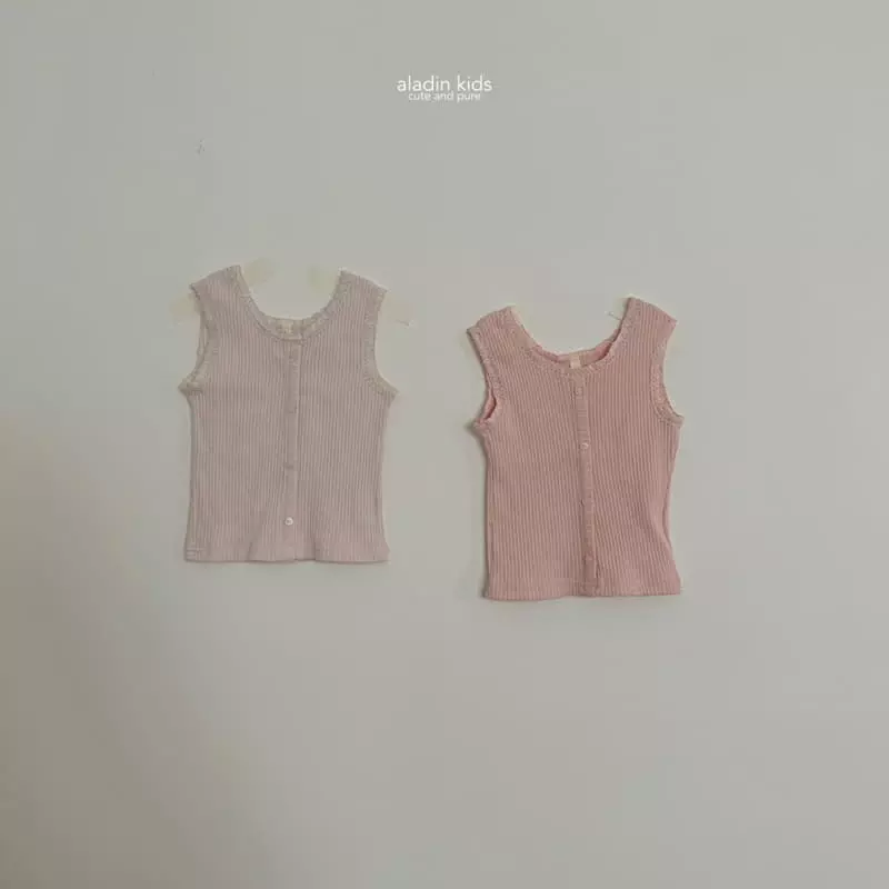 Aladin - Korean Children Fashion - #childrensboutique - Button Lace Sleeveless - 4
