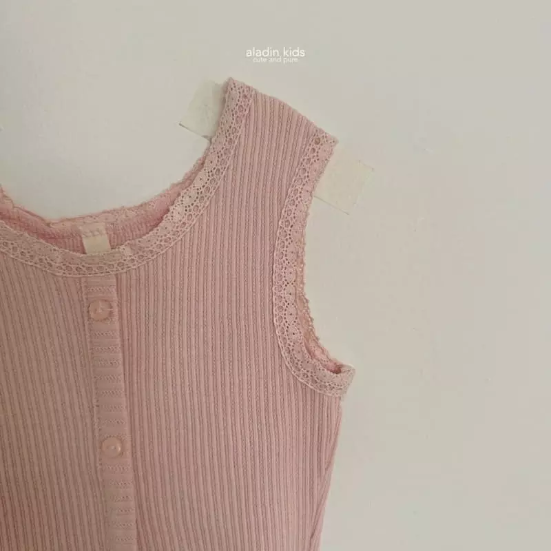 Aladin - Korean Children Fashion - #kidsshorts - Button Lace Sleeveless - 7