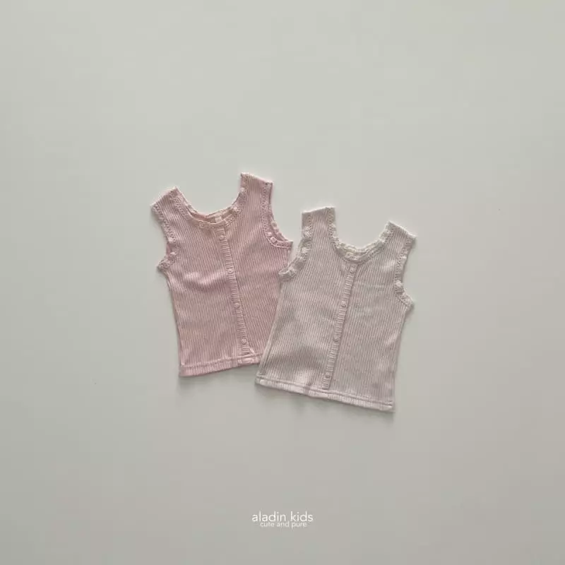 Aladin - Korean Children Fashion - #stylishchildhood - Button Lace Sleeveless