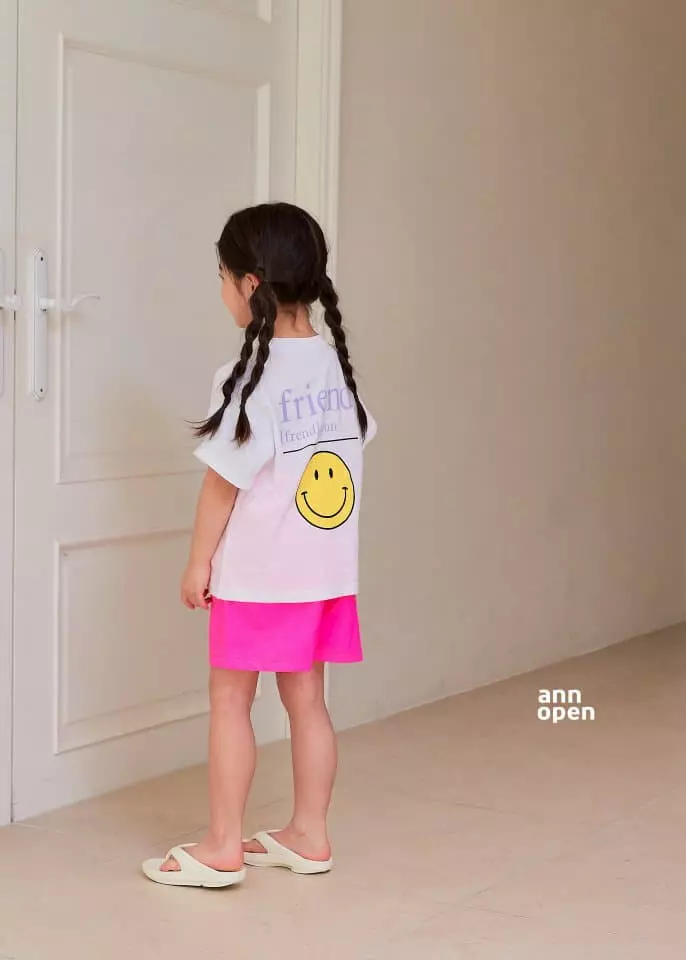 Ann Open - Korean Children Fashion - #Kfashion4kids - Summer Smile Friends Top Bottom Set - 3