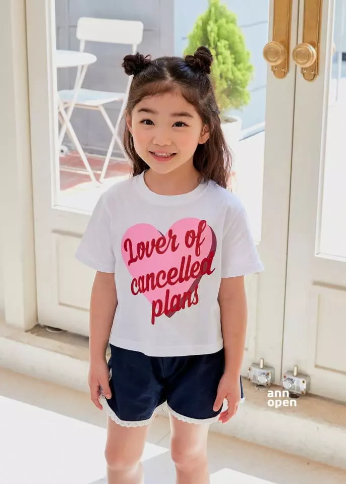 Ann Open - Korean Children Fashion - #childofig - Rolly Pop Heart Crop Tee - 8