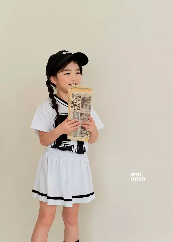 Ann Open - Korean Children Fashion - #kidsstore - New Jeans Top Bottom Set - 2
