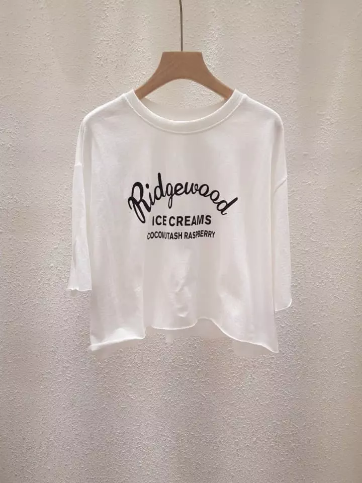 Another Plan - Korean Women Fashion - #pursuepretty - Wood Paint Crop Tee
