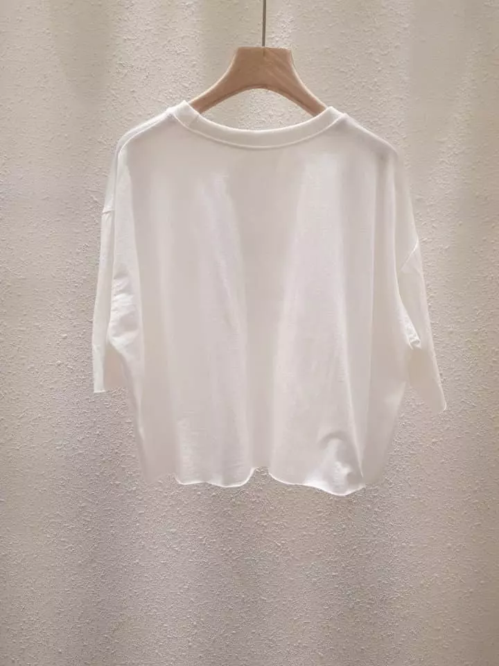 Another Plan - Korean Women Fashion - #thatsdarling - Wood Paint Crop Tee - 5