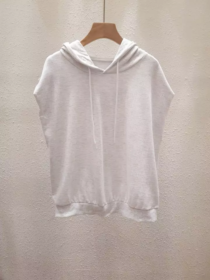 Another Plan - Korean Women Fashion - #vintageinspired - Hoody Sleeveless Sweatshirt - 3