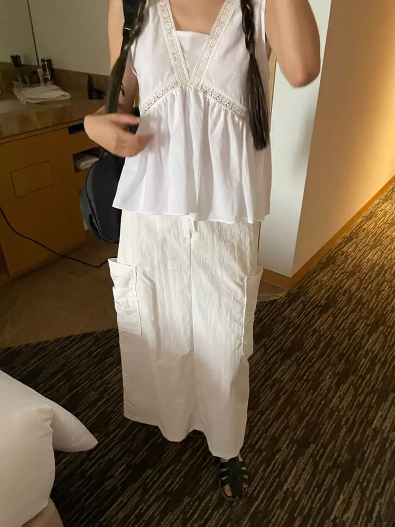 As Thought - Korean Women Fashion - #momslook - Dona SHIrring Pocket Skirt - 7