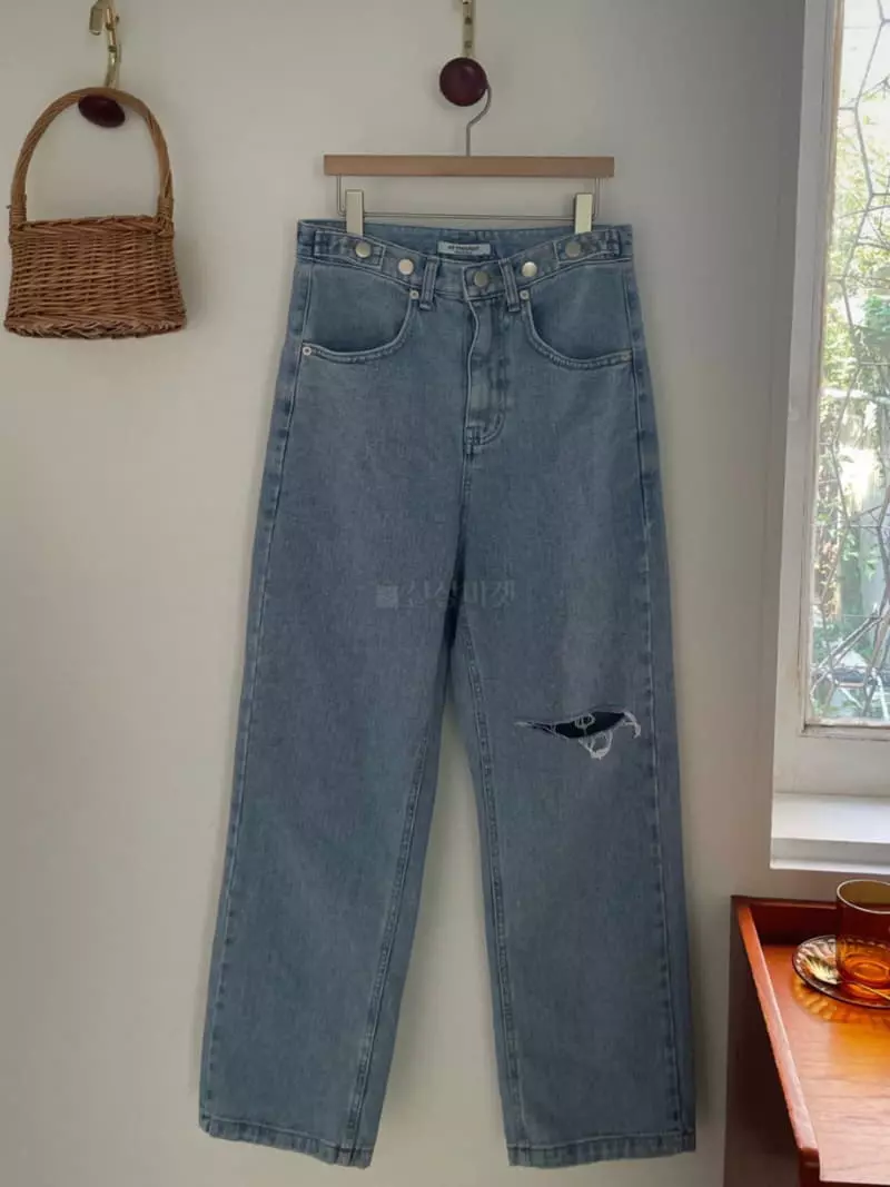 As Thought - Korean Women Fashion - #momslook - Demage Jeans - 6