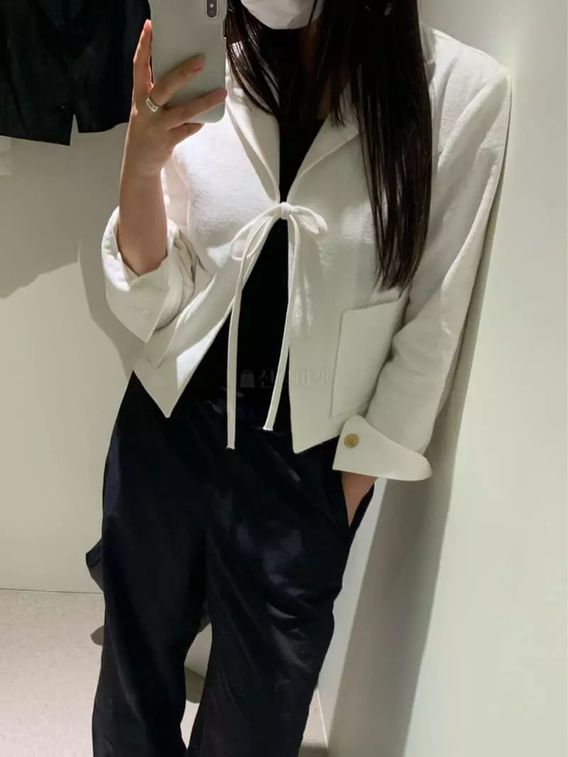 As Thought - Korean Women Fashion - #pursuepretty - Pure Ribbon Jacket - 3