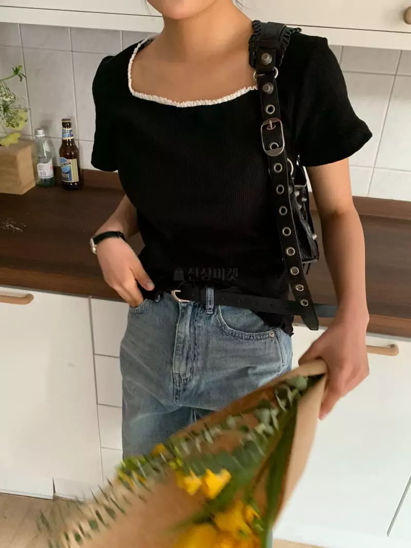 As Thought - Korean Women Fashion - #momslook - Square Tee - 4