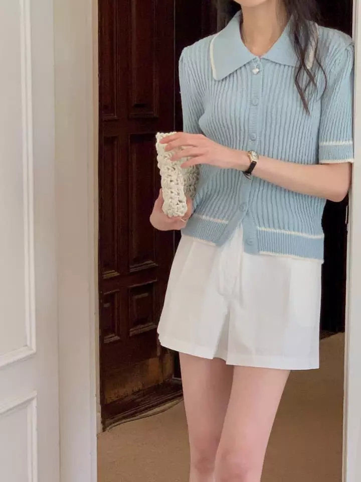 Atthismoment - Korean Women Fashion - #momslook - Collar Knit Cardigan - 2