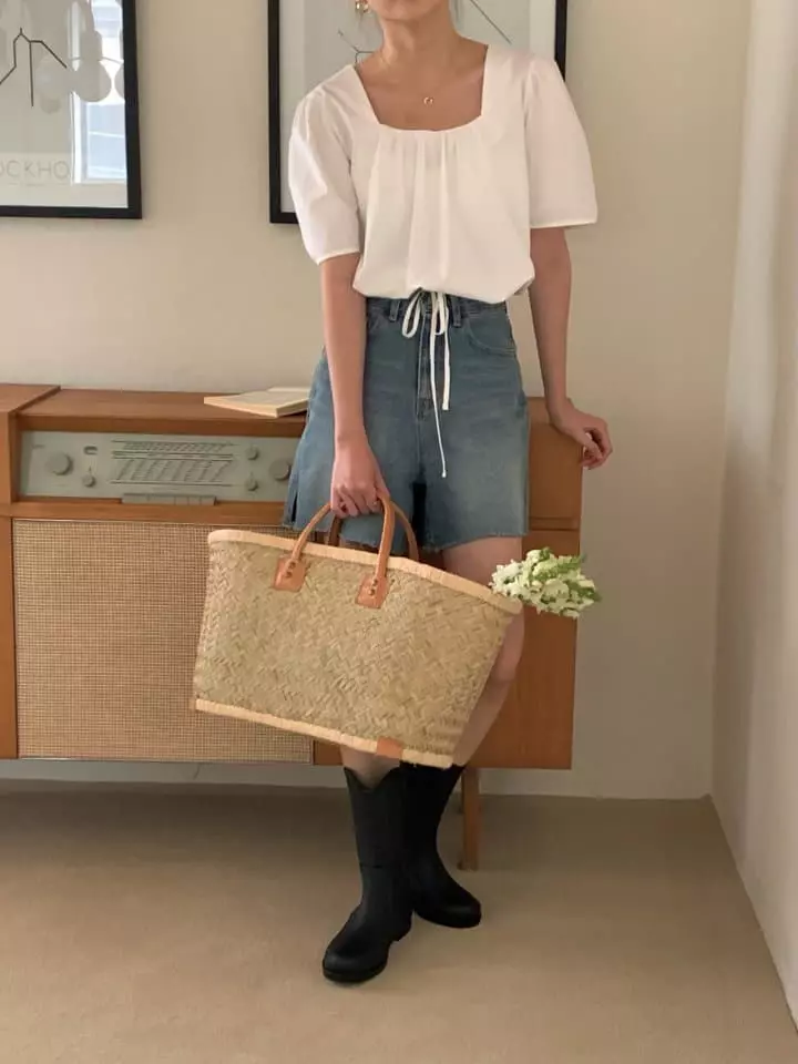 Atthismoment - Korean Women Fashion - #vintagekidsstyle - Top Shirring Blouse