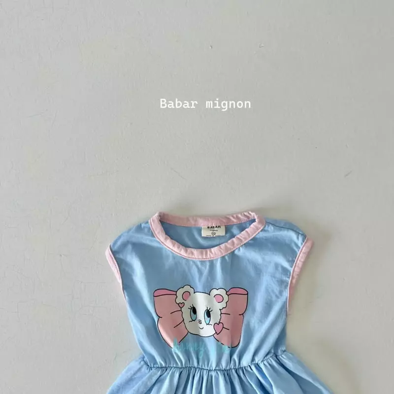 Babar Mignon - Korean Children Fashion - #childrensboutique - Ribbon Bear Line One-piece - 6