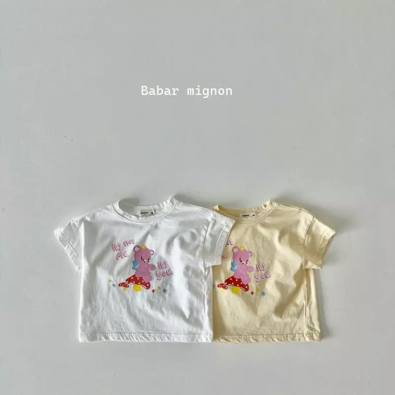 Babar Mignon - Korean Children Fashion - #designkidswear - Mushroon Bear Tee