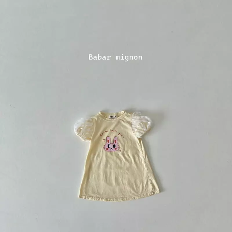 Babar Mignon - Korean Children Fashion - #designkidswear - Love Rabbit Puff One-piece - 8