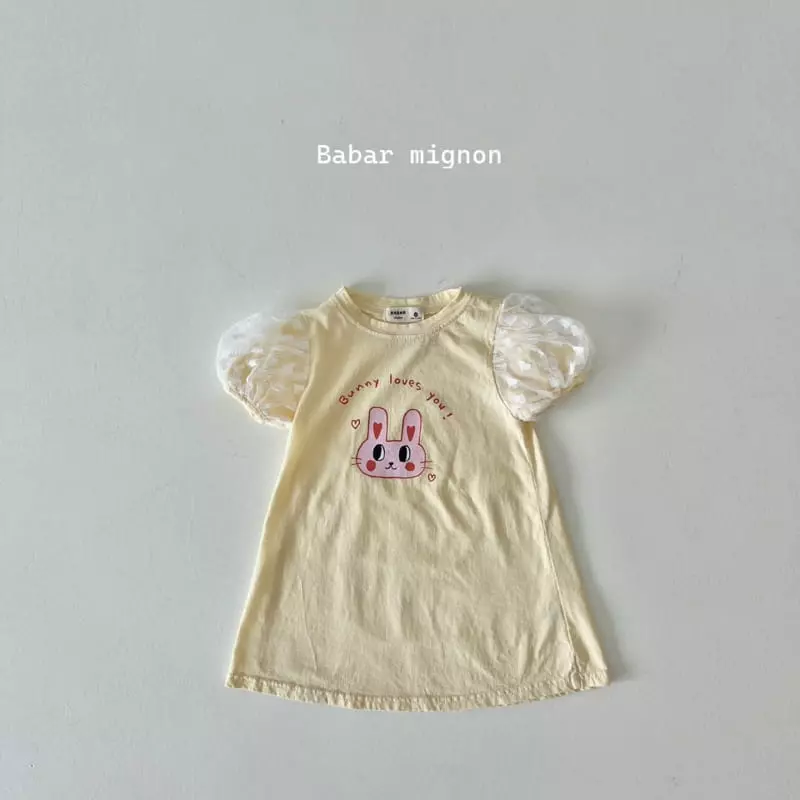 Babar Mignon - Korean Children Fashion - #discoveringself - Love Rabbit Puff One-piece - 9