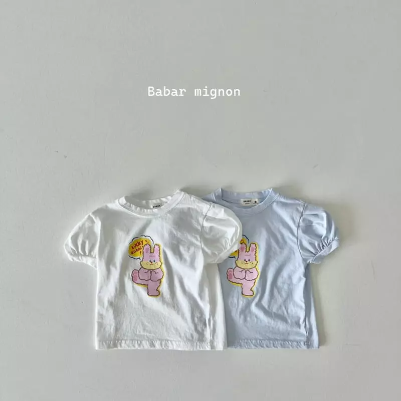 Babar Mignon - Korean Children Fashion - #kidsshorts - Luckey Rabbit Tee