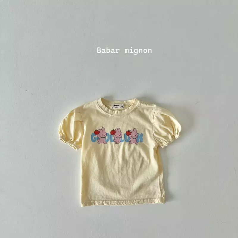 Babar Mignon - Korean Children Fashion - #kidzfashiontrend - Apple Rabbit Puff Tee - 5