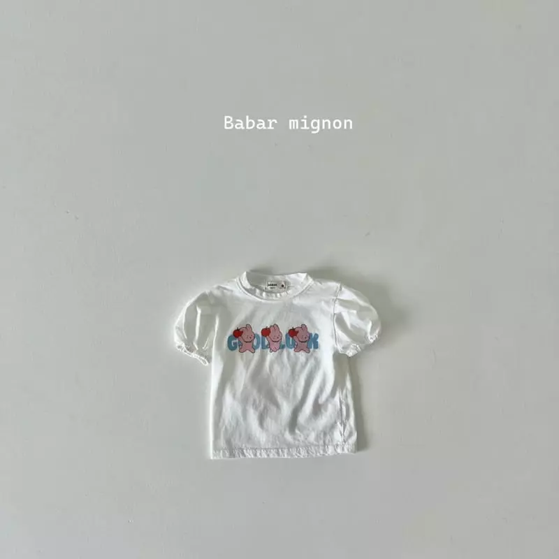 Babar Mignon - Korean Children Fashion - #magicofchildhood - Apple Rabbit Puff Tee - 8