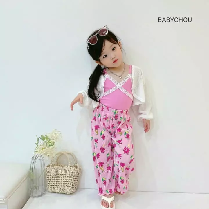 Babychou - Korean Children Fashion - #magicofchildhood - Flower Pleats Pants - 4