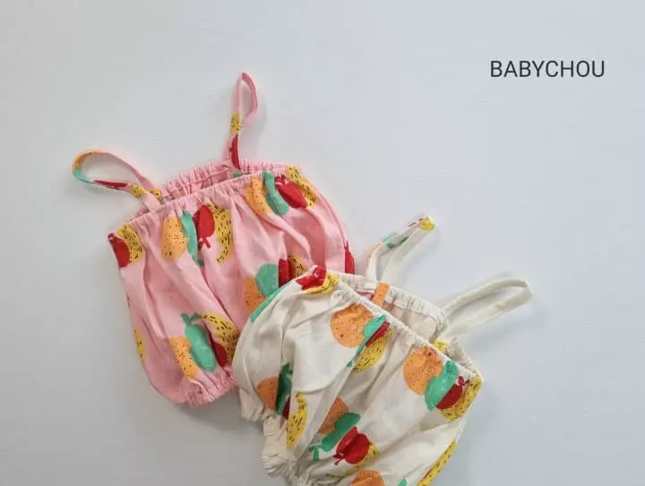 Babychou - Korean Children Fashion - #toddlerclothing - Fruit Top Bottom Set - 2
