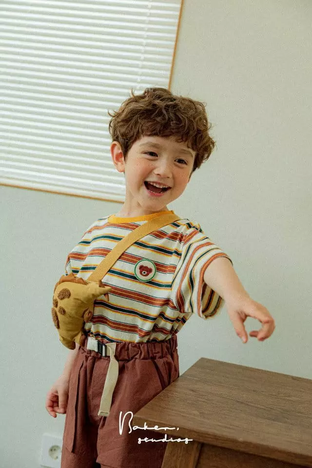 Baker - Korean Children Fashion - #littlefashionista - Color Stripes Tee - 4