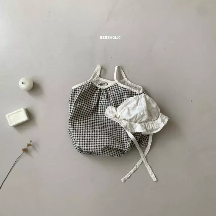 Bebe Holic - Korean Baby Fashion - #babyoninstagram - Check Sleeveless Bodysuit - 3