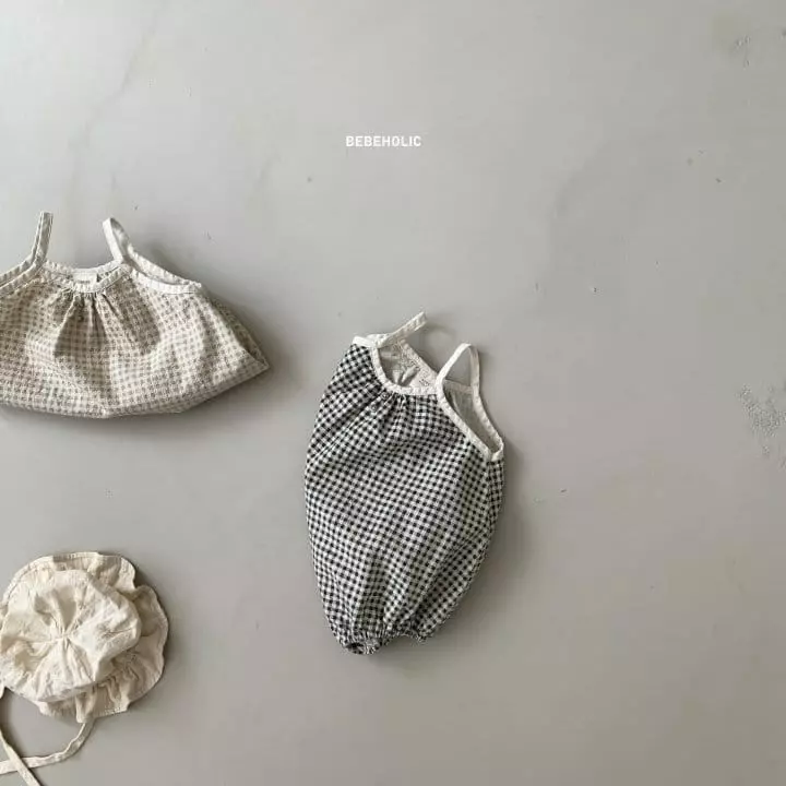 Bebe Holic - Korean Baby Fashion - #babyoutfit - Check Sleeveless Bodysuit - 5