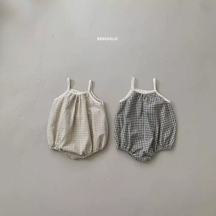 Bebe Holic - Korean Baby Fashion - #babyoutfit - Check Sleeveless Bodysuit - 6