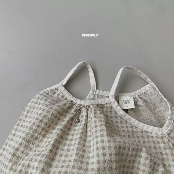 Bebe Holic - Korean Baby Fashion - #smilingbaby - Check Sleeveless Bodysuit - 10