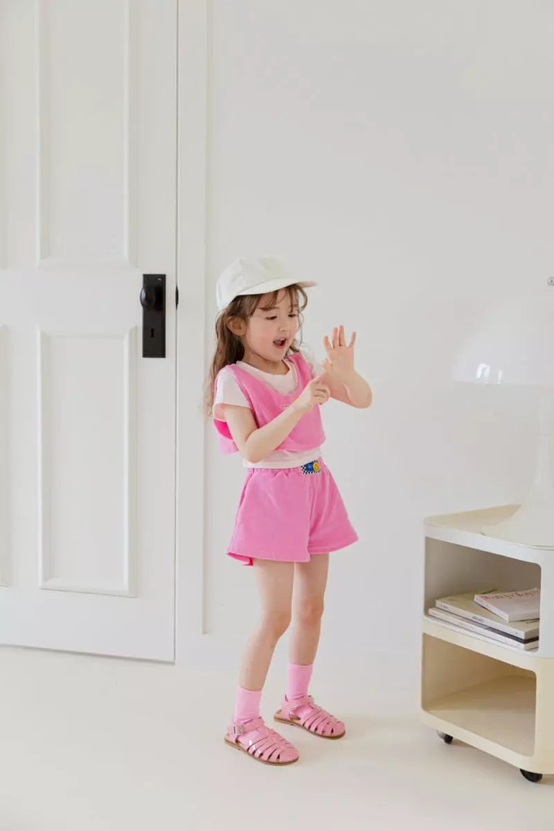 Berry Berry - Korean Children Fashion - #designkidswear - Smile Towel Top Bottom Set - 3