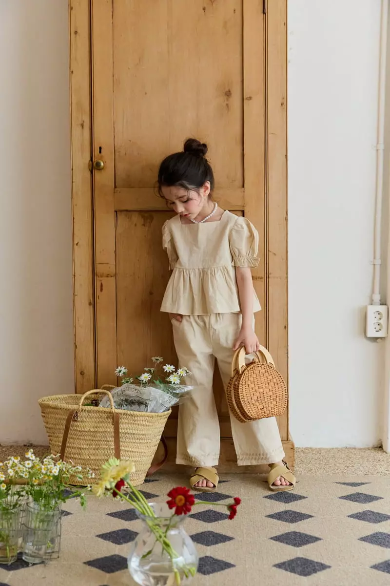 Berry Berry - Korean Children Fashion - #discoveringself - Linen Wave Top Bottom Set - 3