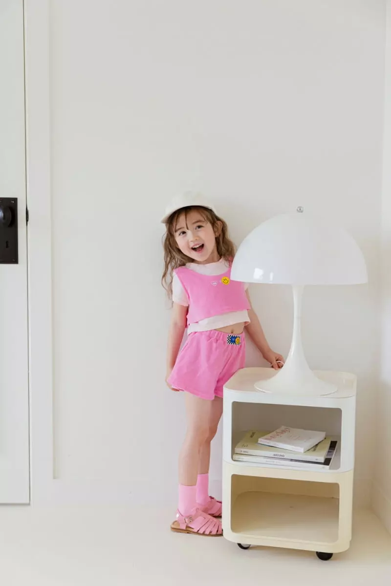 Berry Berry - Korean Children Fashion - #kidsstore - Smile Towel Top Bottom Set - 7