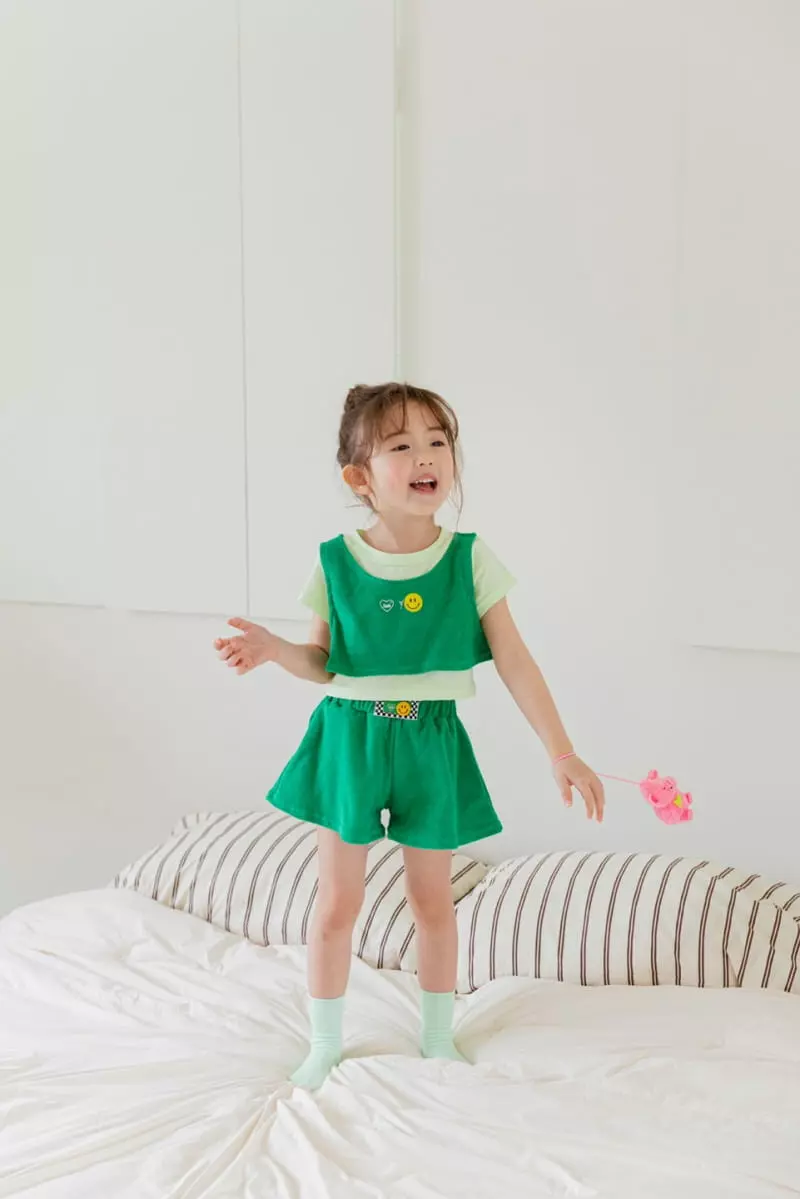 Berry Berry - Korean Children Fashion - #littlefashionista - Smile Towel Top Bottom Set - 10