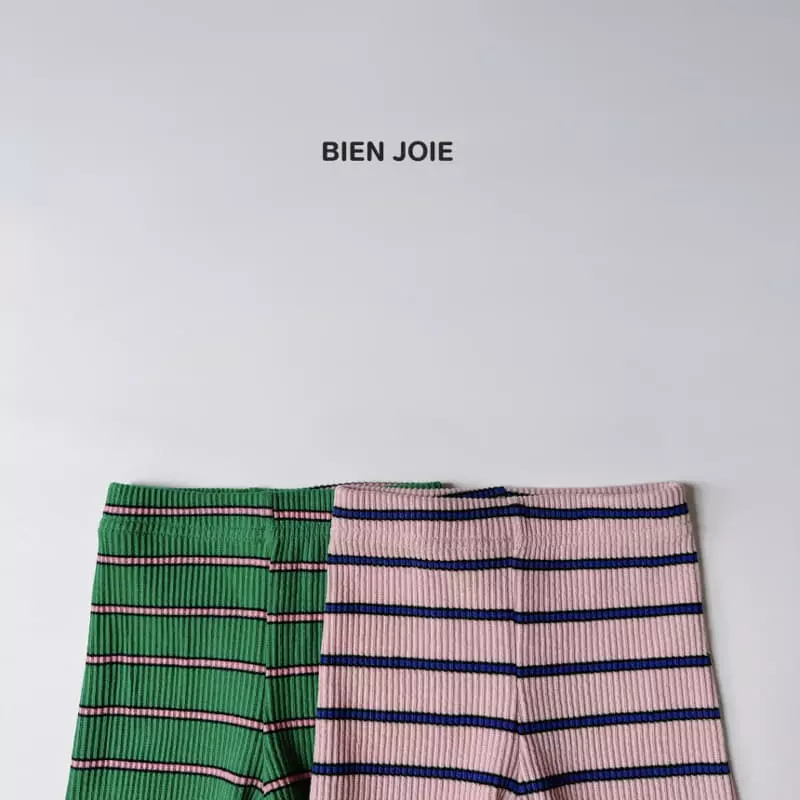 Bien Joie - Korean Children Fashion - #prettylittlegirls - Comma Stripes Leggings - 6